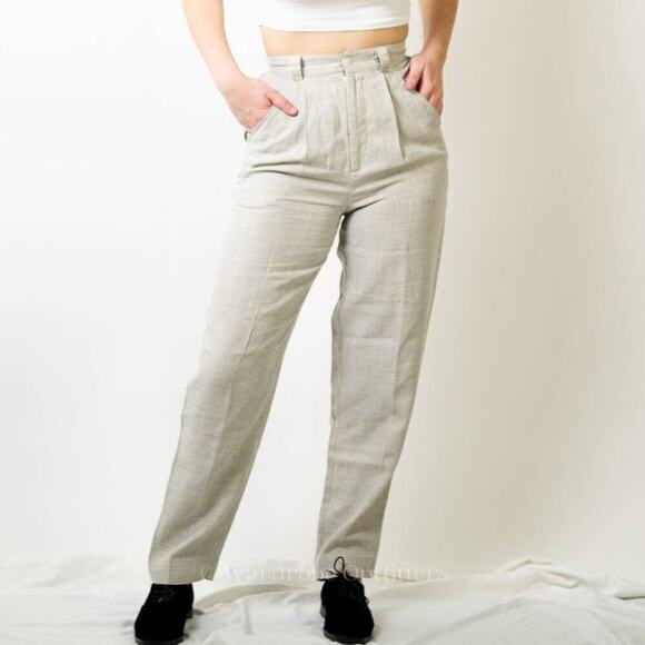 Vintage 70s MOD Georges Marciano Plaid Houndstooth Trouser Pants - 2 - Picture 5 of 12